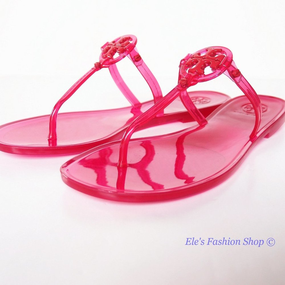 🥰 New In Box Tory Burch Jelly Mini Miller Sandal Red Orange US 8 9 AUTHENTIC - Picture 9 of 16